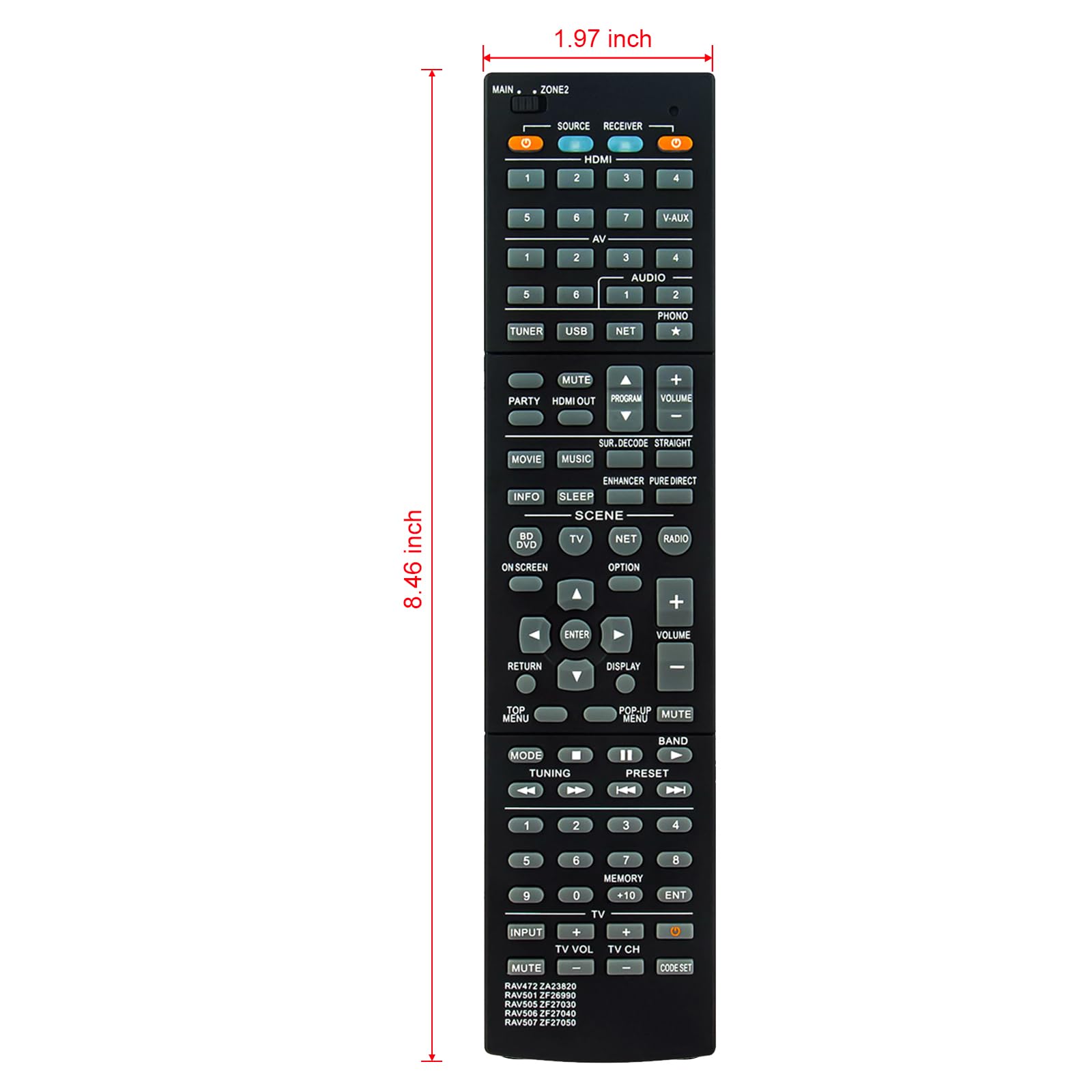 Amazon.com: RAV501 ZF26990 Replace Remote Control fit for Yamaha
